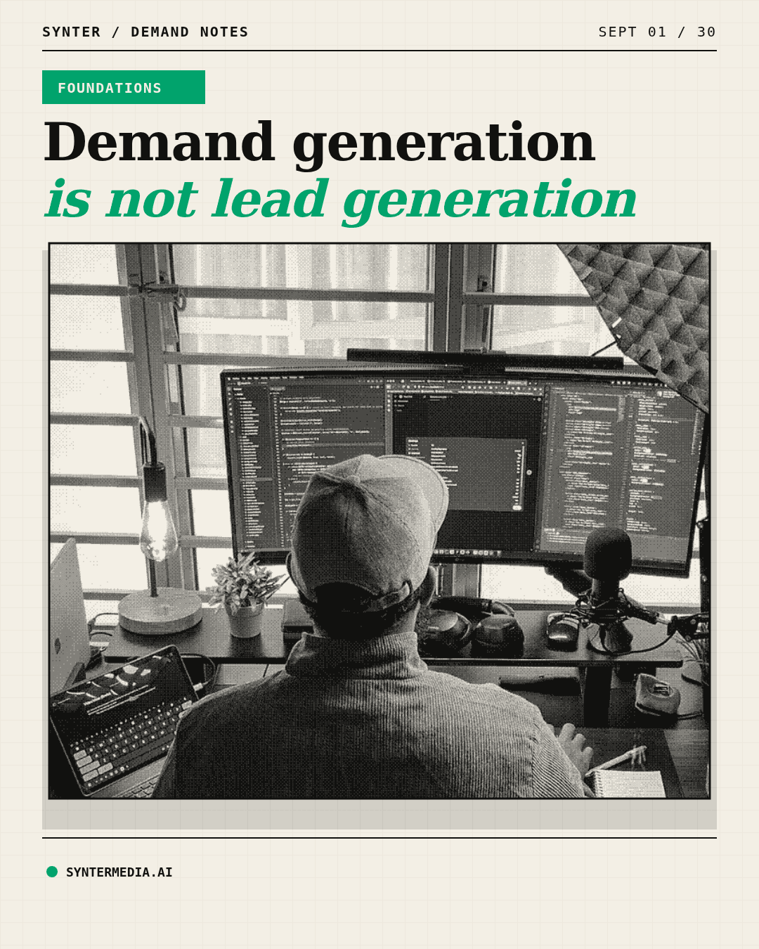 Ink-on-paper organic demand generation social card